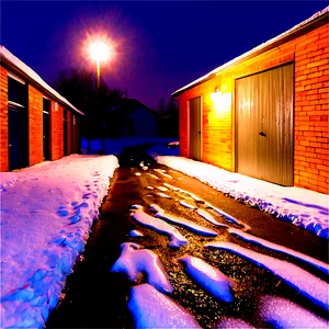 Snowfall In Alleyway Png Twb67 PNG image