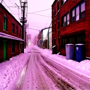 Snowfall In Alleyway PNG Yrk