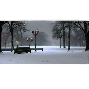 Snowfall In City Park Png Jan74 PNG image