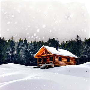 Snowfall On Cabin PNG Agf