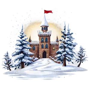 Snowfall On Castle PNG 26