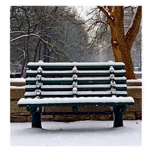 Snowfall On Park Bench PNG 06122024 PNG