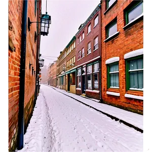 Snowfall Over Cobblestone Street PNG 42 PNG
