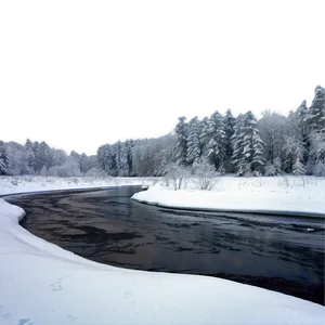 Snowfall Over Frozen River PNG 66 PNG
