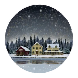 Snowfall Over Seaside Town PNG 06122024 PNG