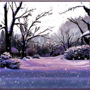 Snowfall Scenery PNG Tag