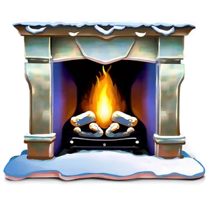 Snowflake Decorated Christmas Fireplace Png Jve PNG image