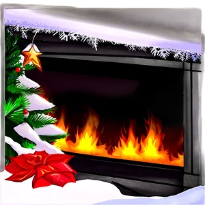 Snowflake Decorated Christmas Fireplace PNG Owj PNG
