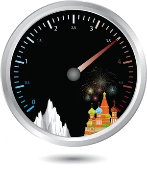 Snowglobe Speedometer Design PNG image