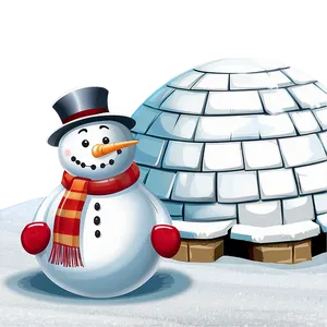 Snowman And Igloo Scene Png 61 PNG image