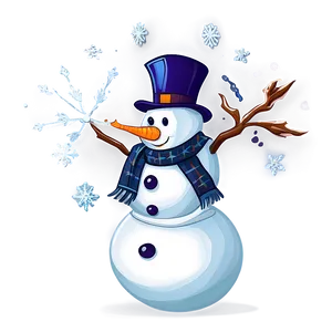 Snowman And Snowflakes Png Cei85 PNG image