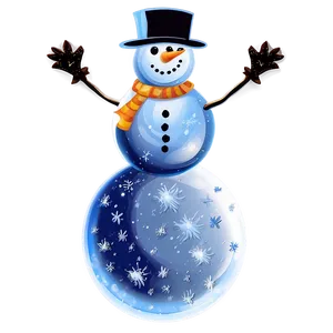 Snowman And Starry Night Png 61 PNG image