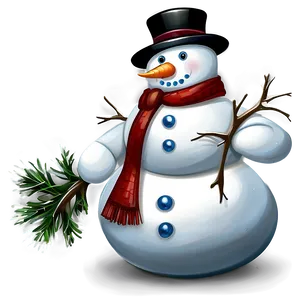 Snowman Cartoon Character PNG 05212024