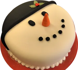 Snowman Christmas Cake Design PNG image
