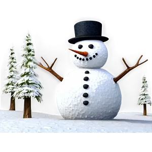 Snowman In Forest Setting Png Oif62 PNG image