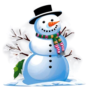 Snowman In Winter Landscape Png Eon PNG image