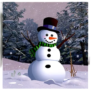 Snowman In Winter Landscape Png Lir87 PNG image