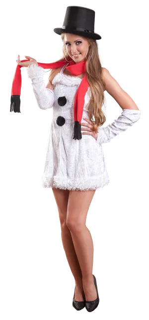 Snowman Inspired Fashion Model