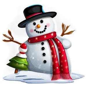 Snowman Merry Christmas Greeting PNG 1 PNG