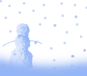 Snowman Nighttime Snowflakes PNG image