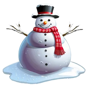 Snowman On Snowy Hill Png Loo14 PNG image