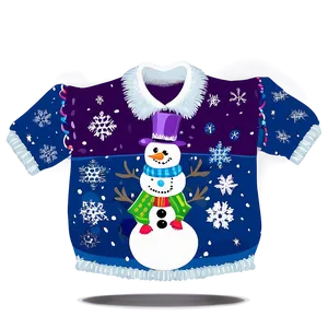 Snowman Ugly Christmas Sweater PNG 06122024