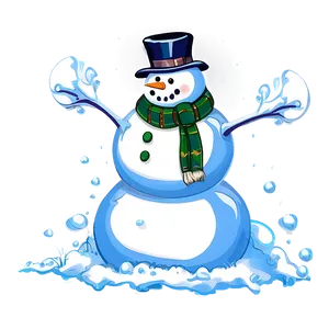 Snowman Under Snowfall Png Gps PNG image