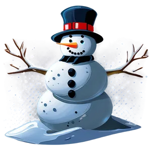 Snowman Under Snowfall Png Skh PNG image