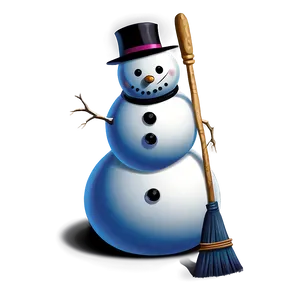 Snowman With Broom Png 05032024 PNG image