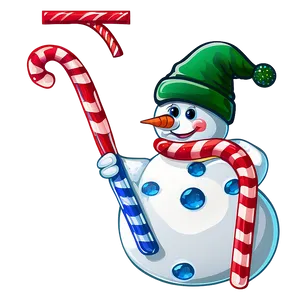 Snowman With Candy Cane Png 97 PNG image