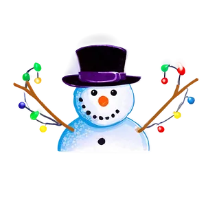 Snowman With Christmas Lights Png 05032024 PNG image