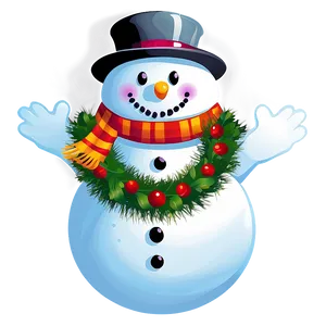 Snowman With Christmas Wreath Png 20 PNG image