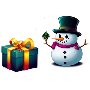 Snowman With Gift Boxes Png Wtb PNG image