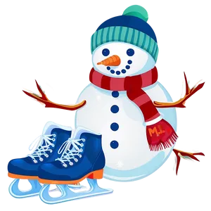 Snowman With Ice Skates Png 05032024 PNG image