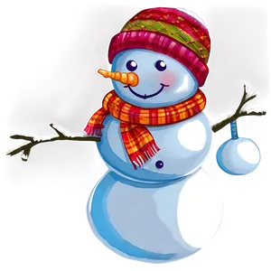 Snowman With Scarf PNG Wuk48