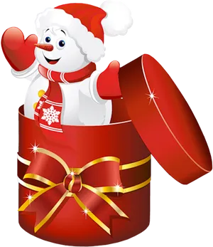 Snowmanin Gift Box Christmas Graphic PNG image