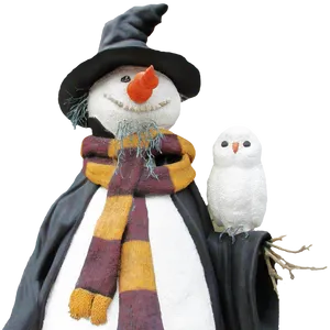 Snowmanwith Owland Witch Hat