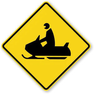 Snowmobile Warning Sign Graphic PNG image