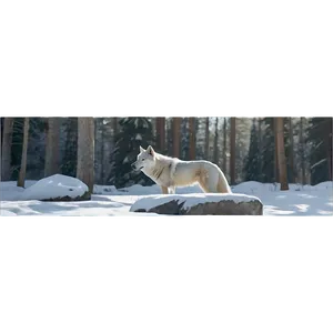 Snowy Alpha Wolf Scene Png Pte PNG image