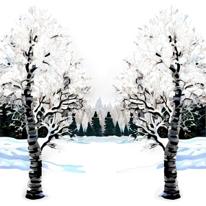 Snowy Aspen Trees PNG 06292024 PNG