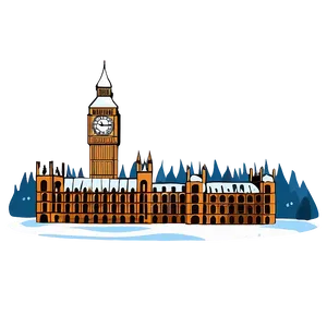 Snowy Big Ben Winter Scene PNG 40 PNG