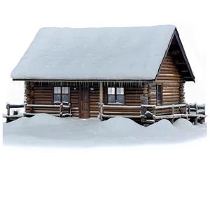 Snowy Cabin Building PNG 57
