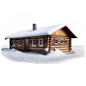 Snowy Cabin Building PNG 90