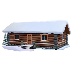 Snowy Cabin Building PNG Alr30