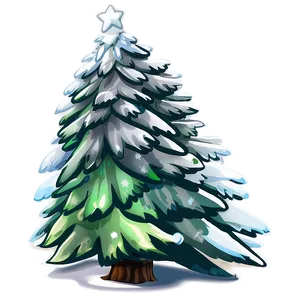 Snowy Cartoon Christmas Tree Png 16 PNG image