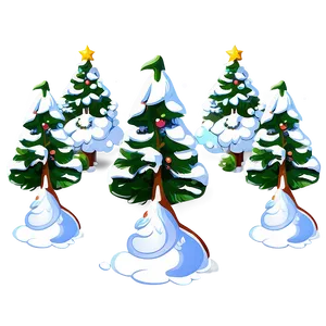 Snowy Cartoon Christmas Tree Png 92 PNG image