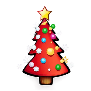 Snowy Cartoon Christmas Tree Png Wob PNG image