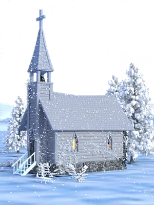 Snowy_ Christmas_ Church_ Night_ Scene