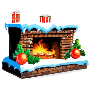 Snowy Christmas Fireplace PNG Nwi PNG