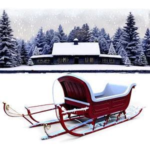 Snowy Christmas Sleigh Scene Png 26 PNG image